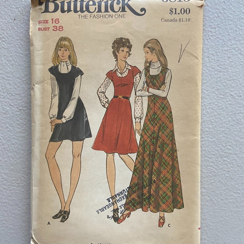 Vintage Butterick sewing pattern 6815 Uncut